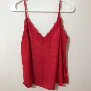BP Red Lace Trim Tank Medium